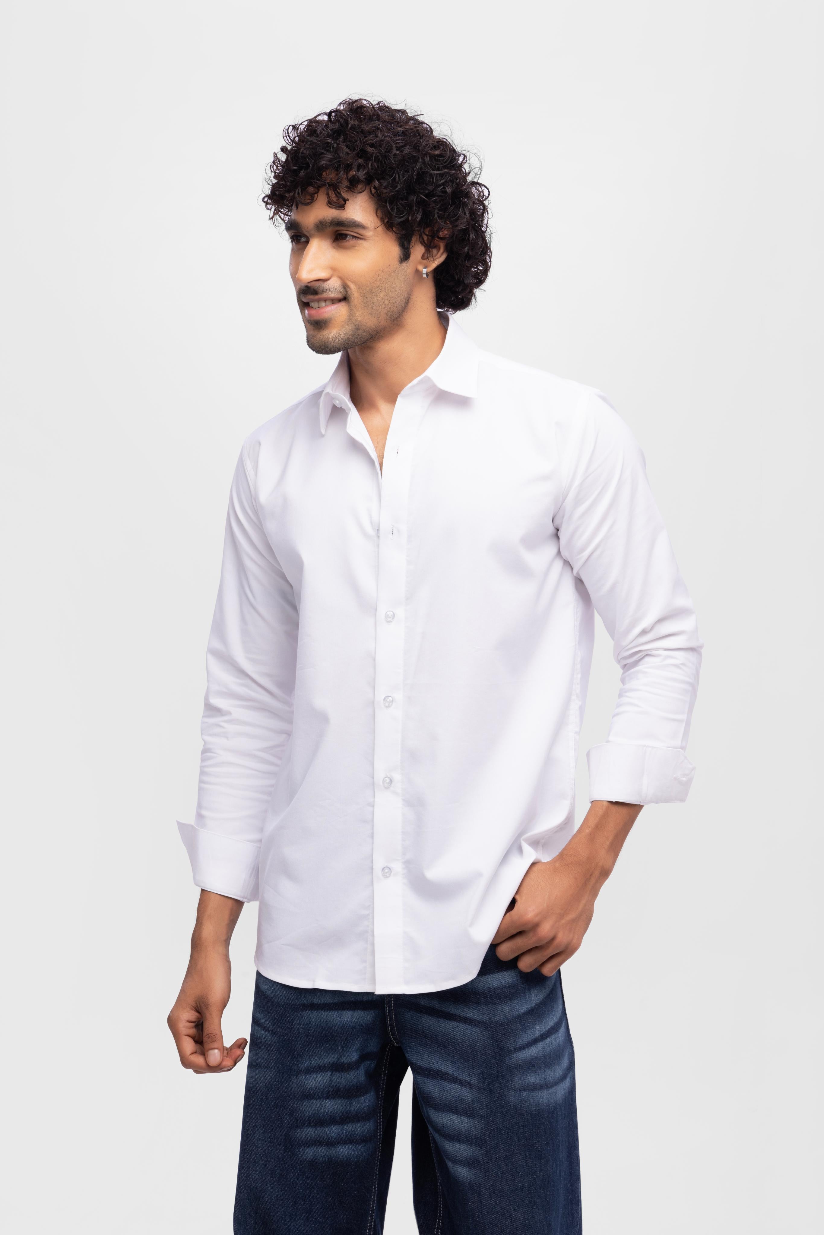 Full sleeve slim fit Shirt White