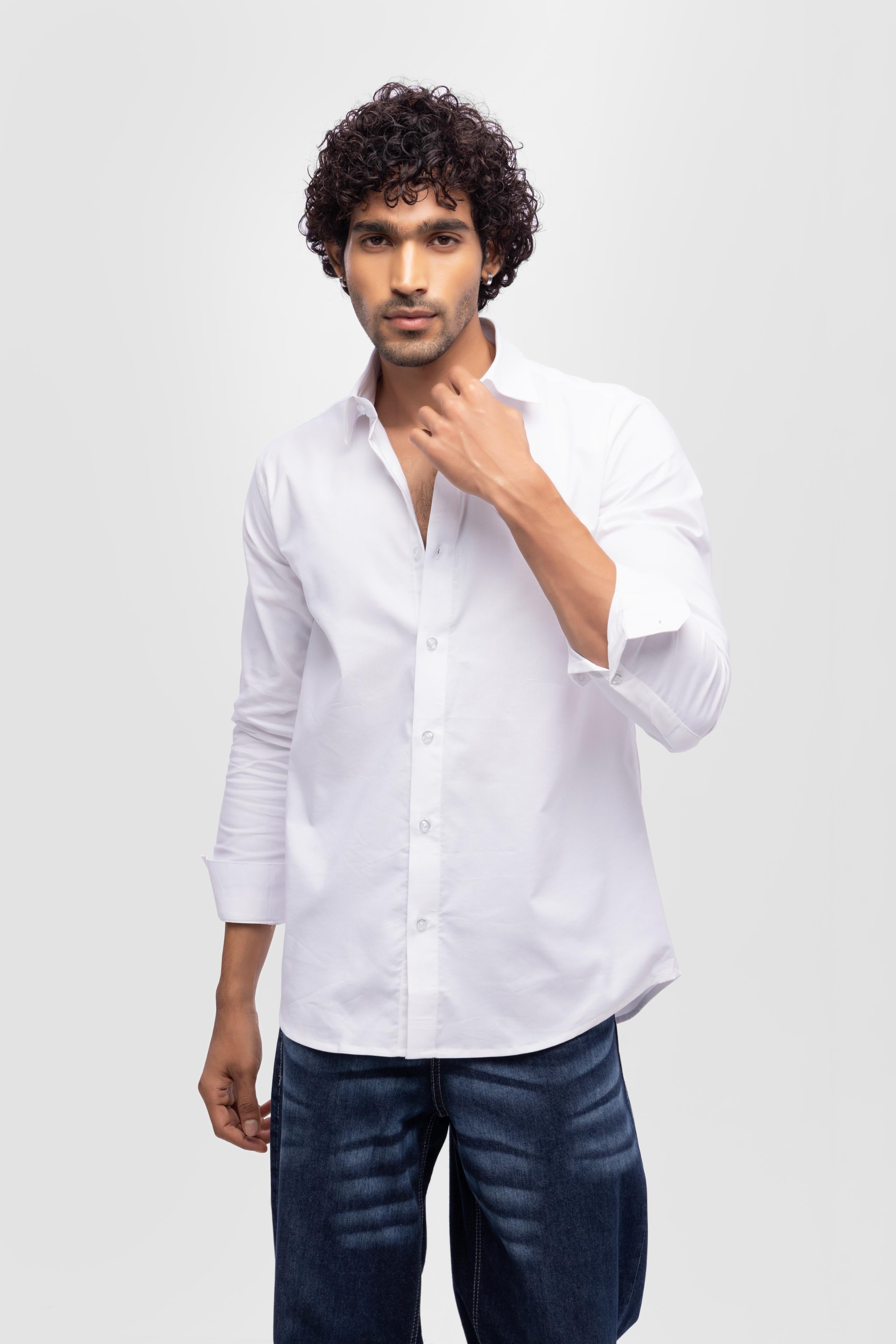 Full sleeve slim fit Shirt White