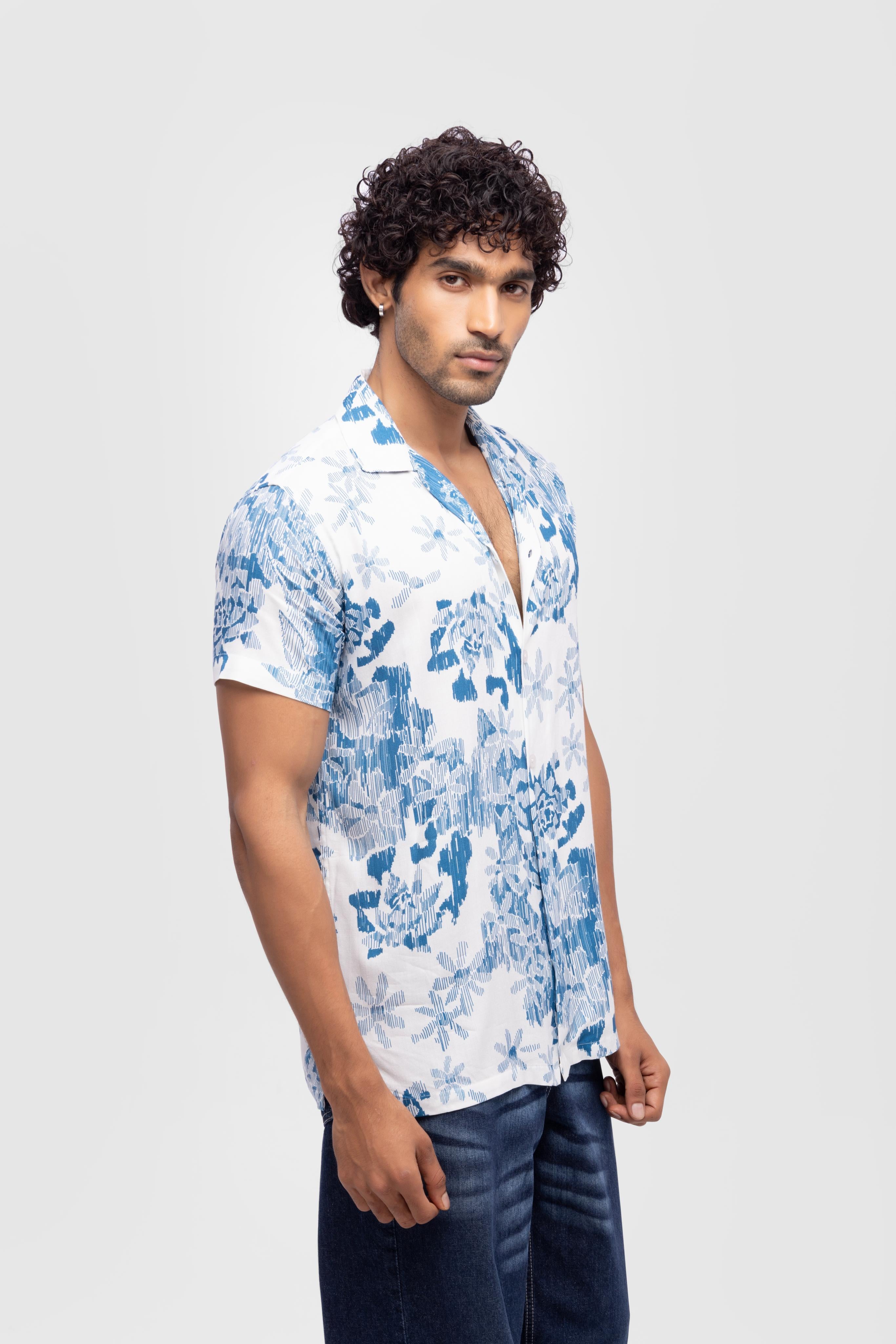 Regular Half sleeve loose fit regular- Blue