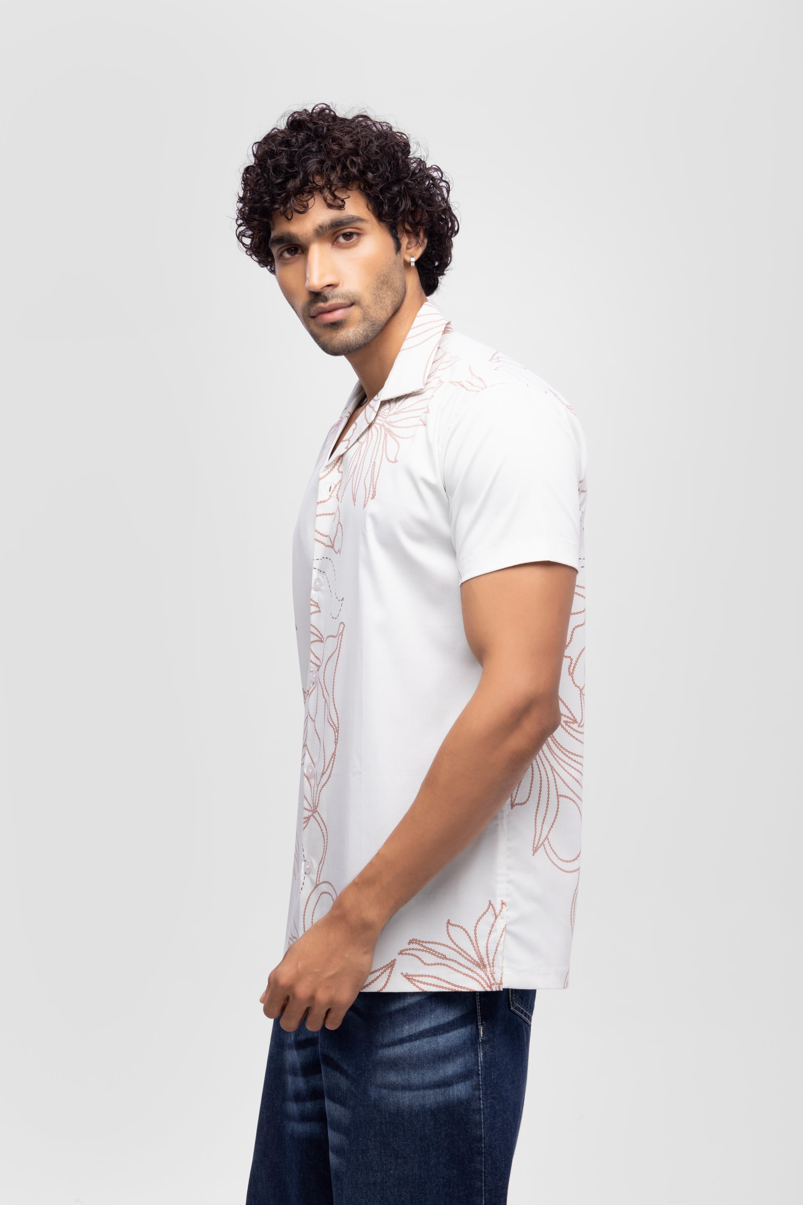 Long Half sleeve loose fit regular- Cream
