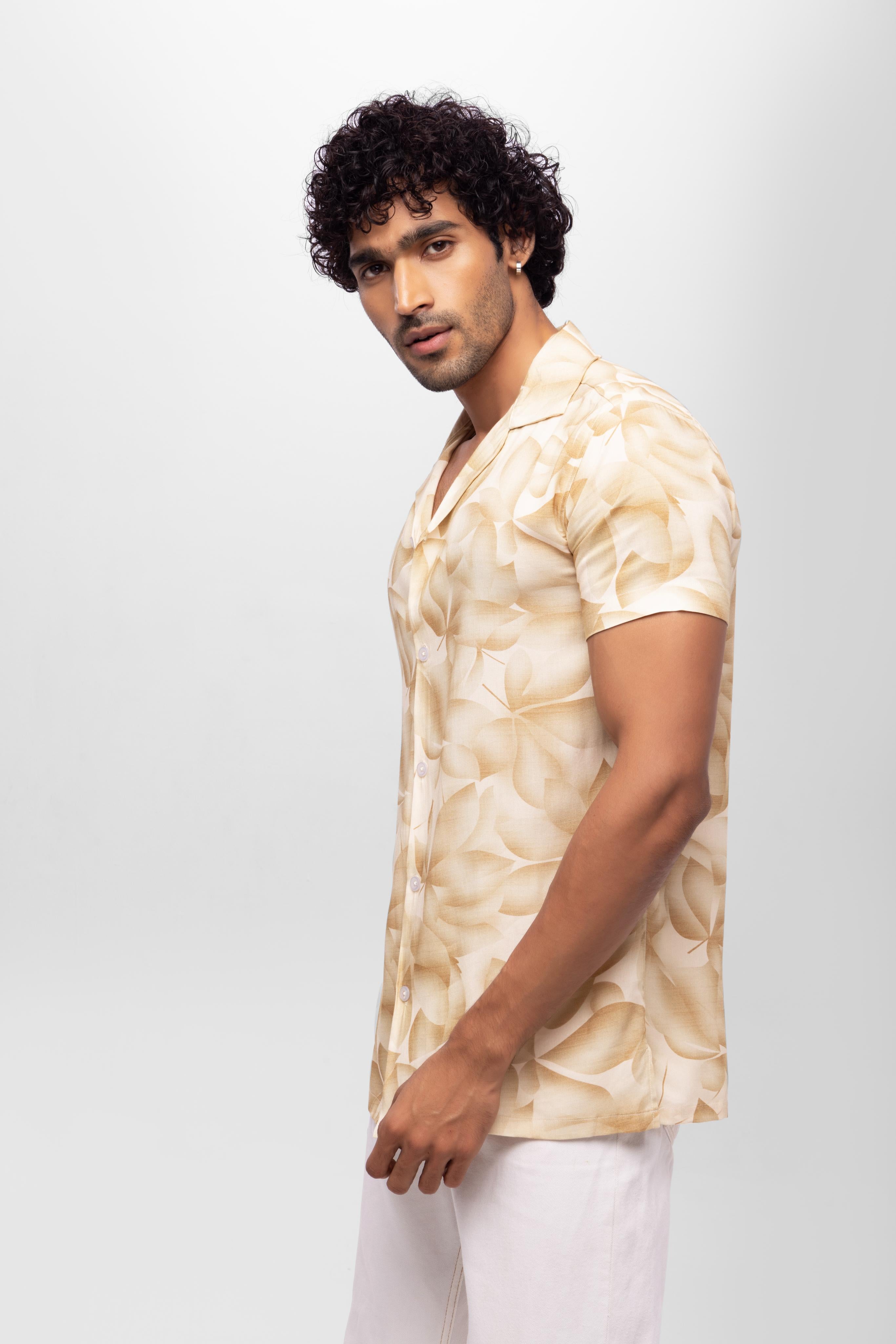 Regular Half sleeve loose fit regular- Beige