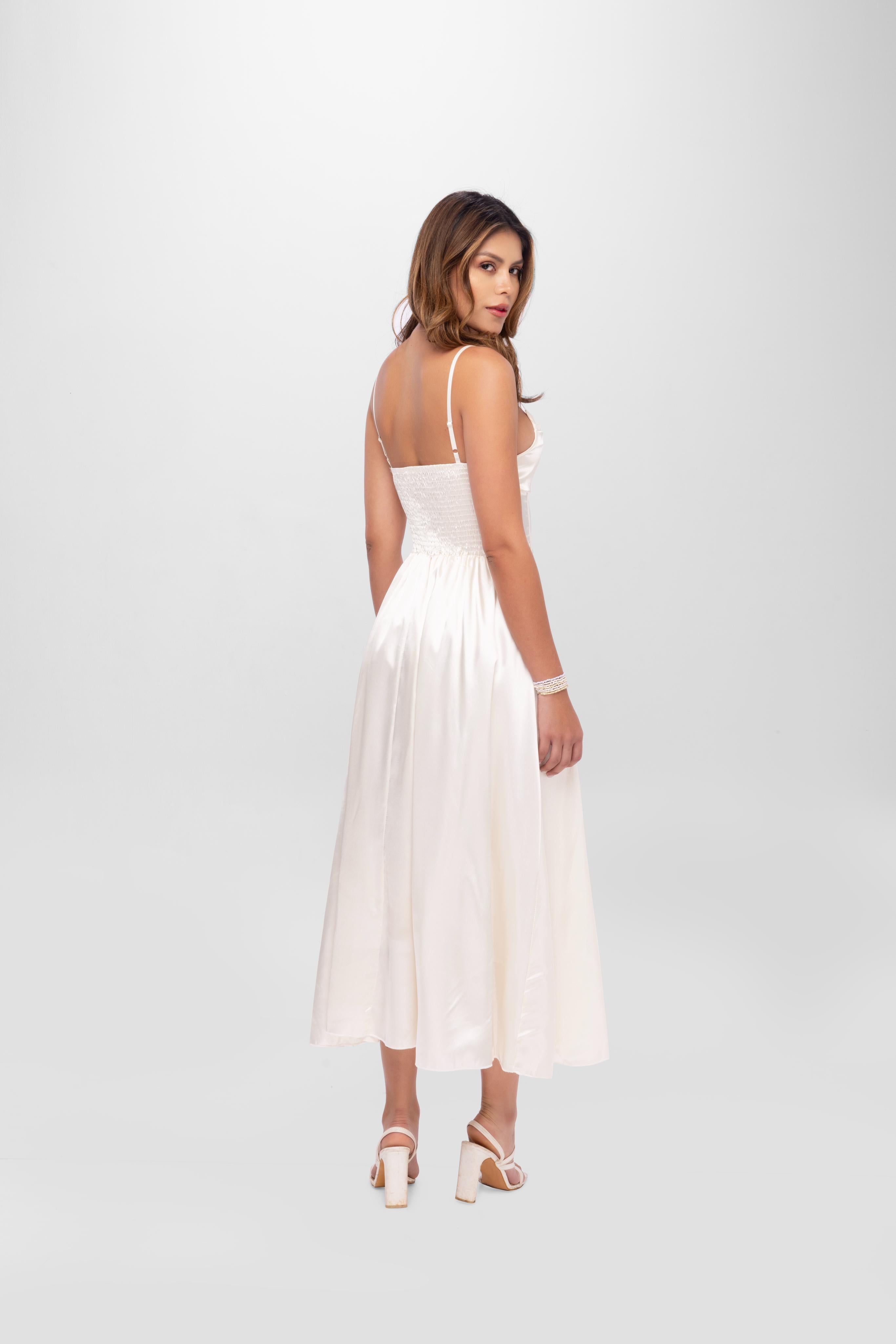 Solid Spaghetti Straps long princess dress