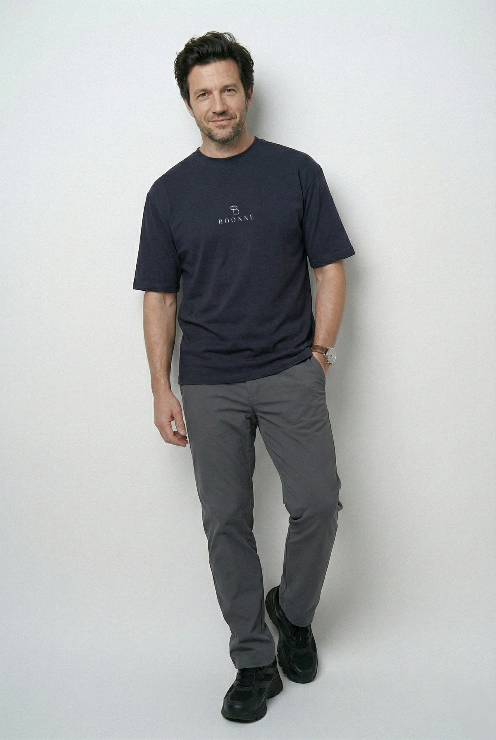 Premium cotton oversized men’s T-shirt-Dark Grey