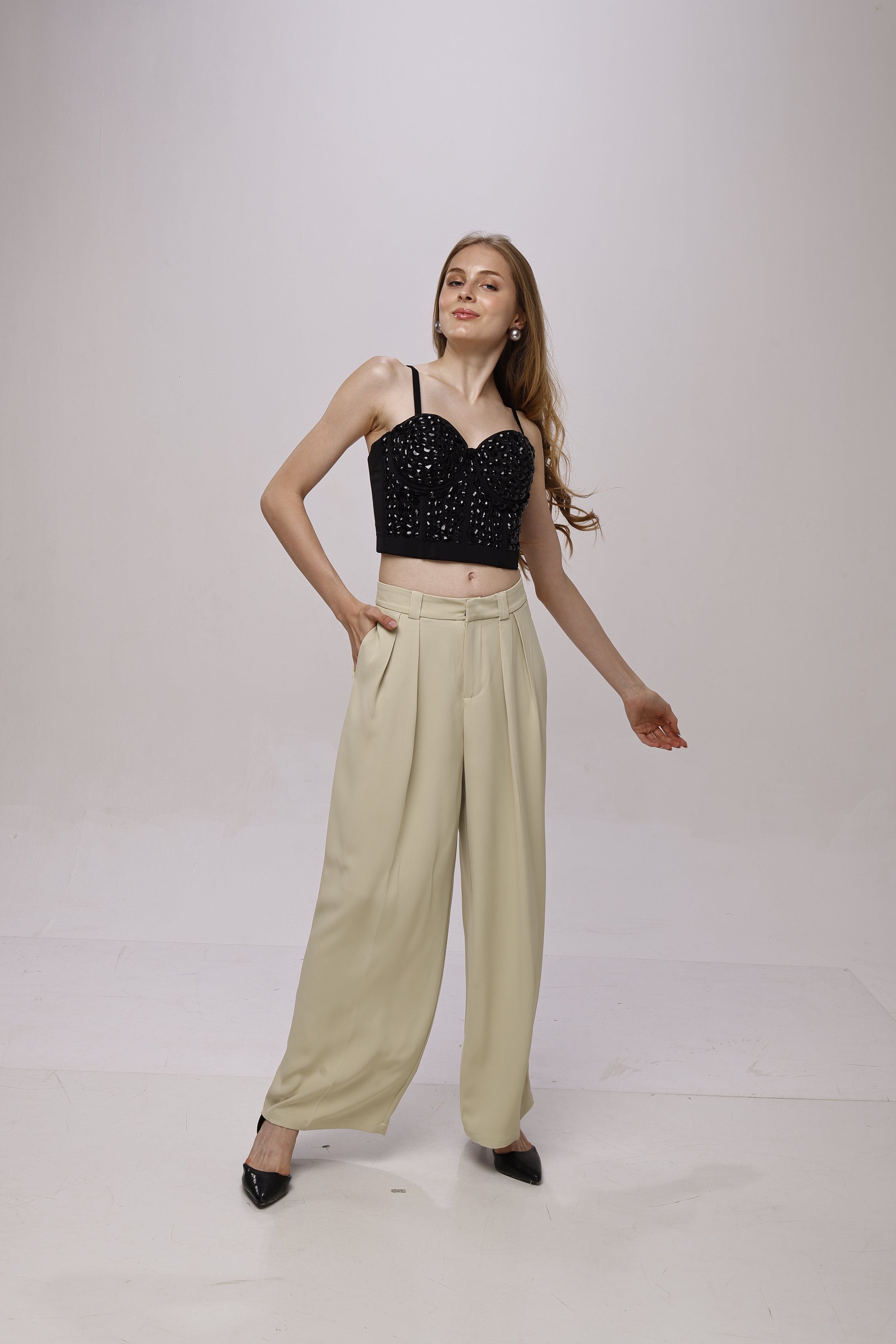 Fancy corset top Black