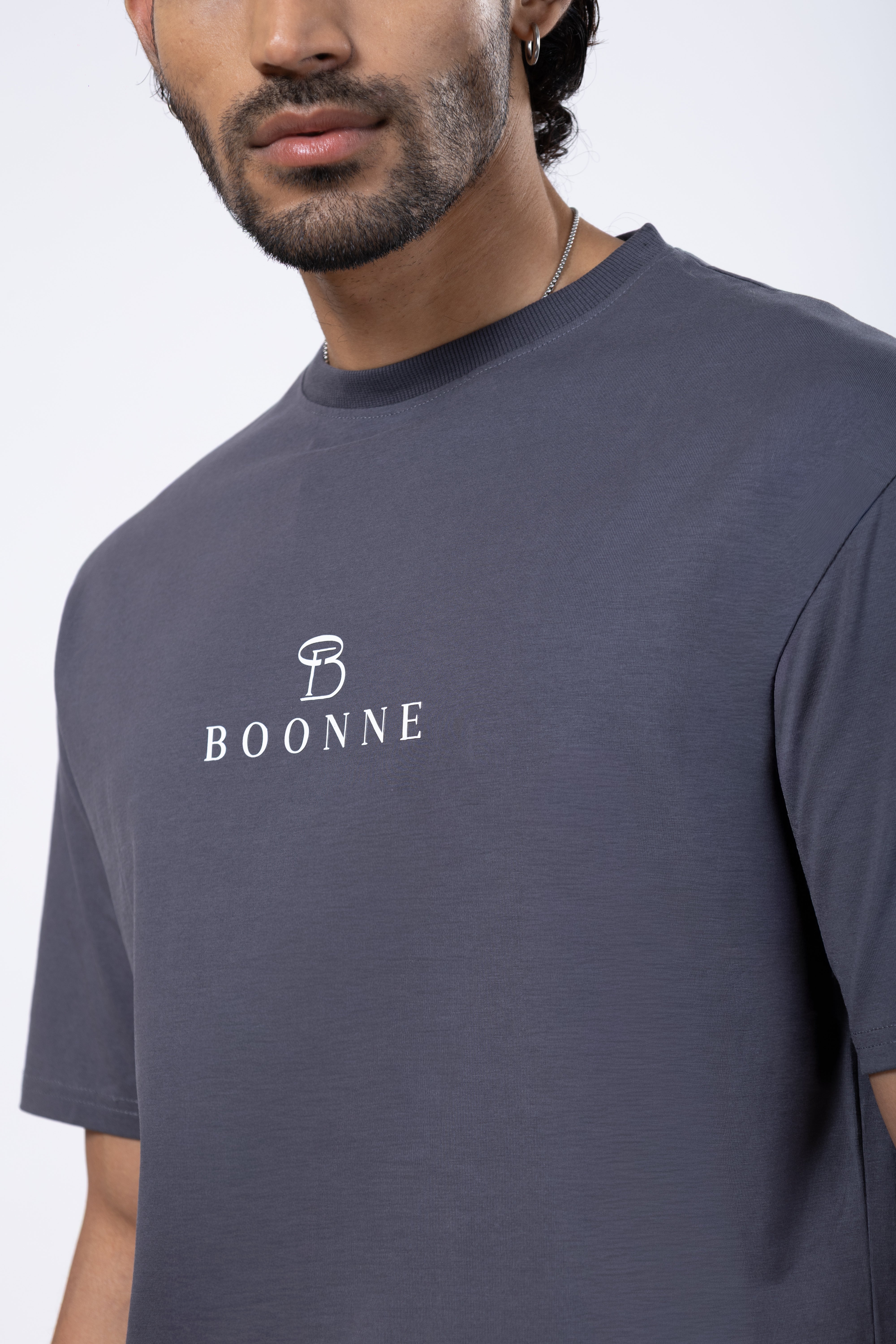 Premium cotton oversized men’s T-shirt-Dark Grey