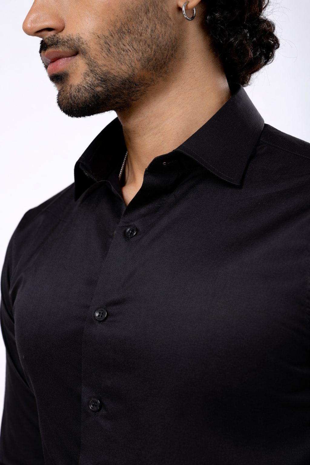 Full Sleeve Slim Fit Black Shirt