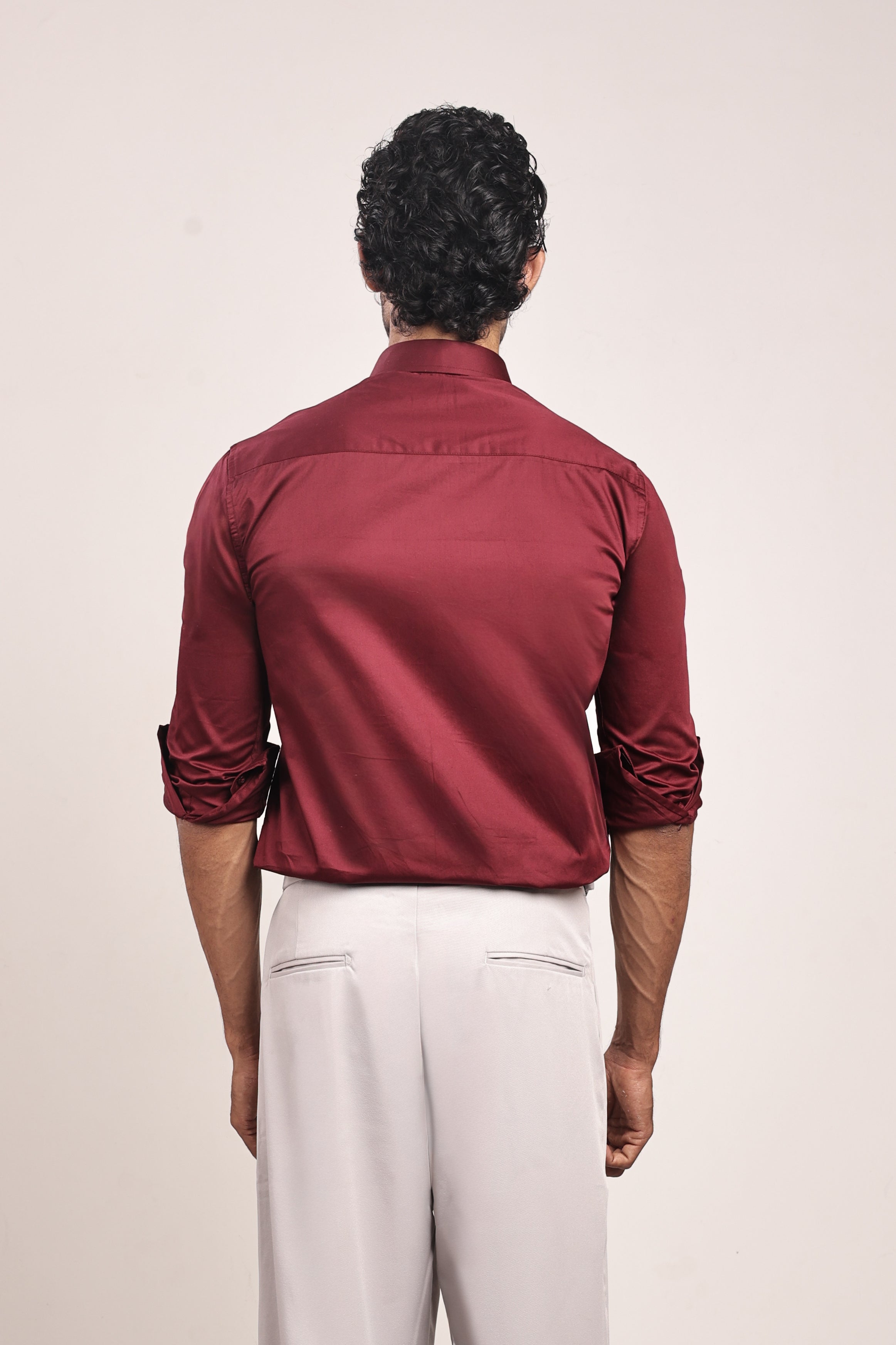 Full sleeve slim fit Shirt Maroon