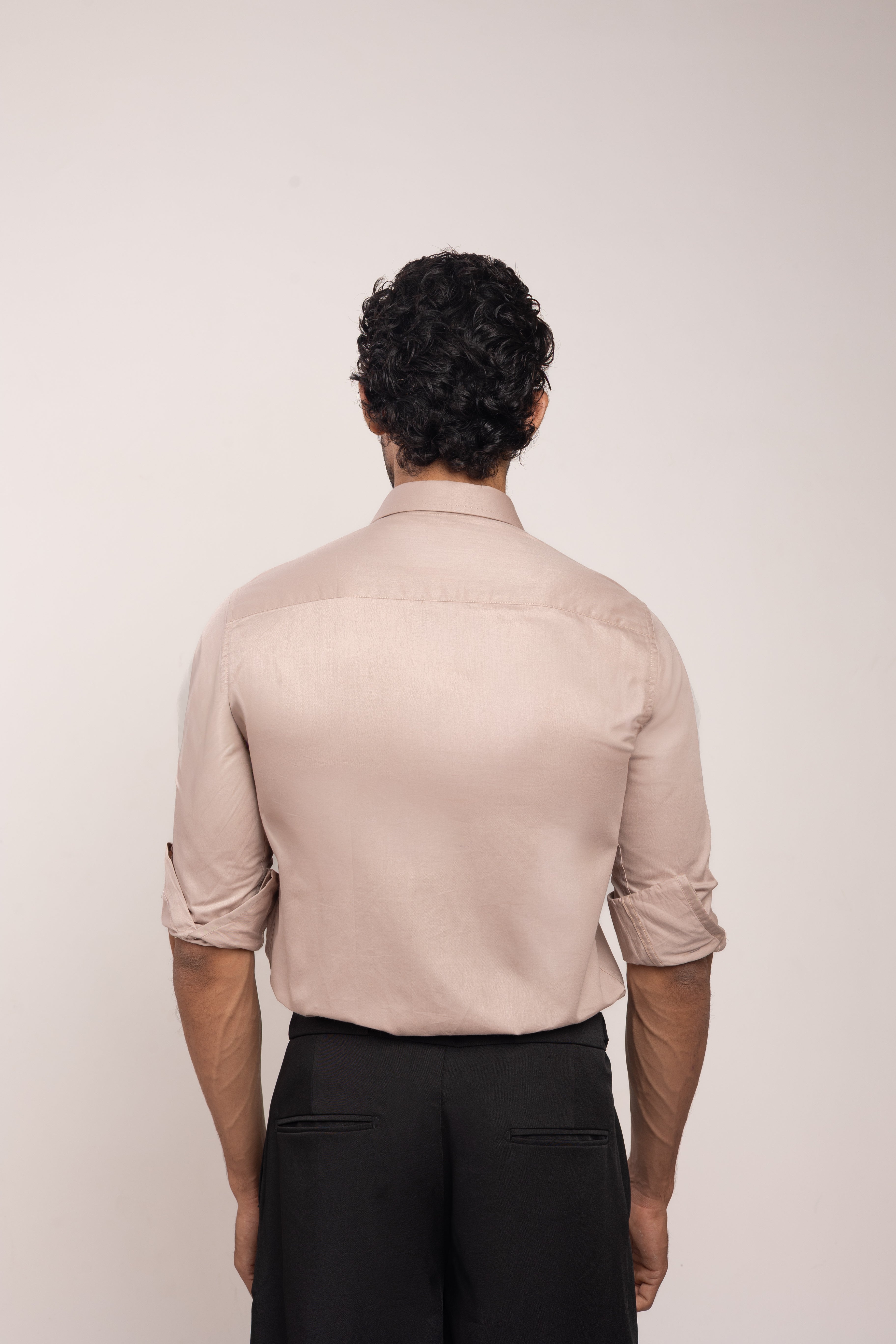 Full Sleeve Slim Fit Light Brown Shirt