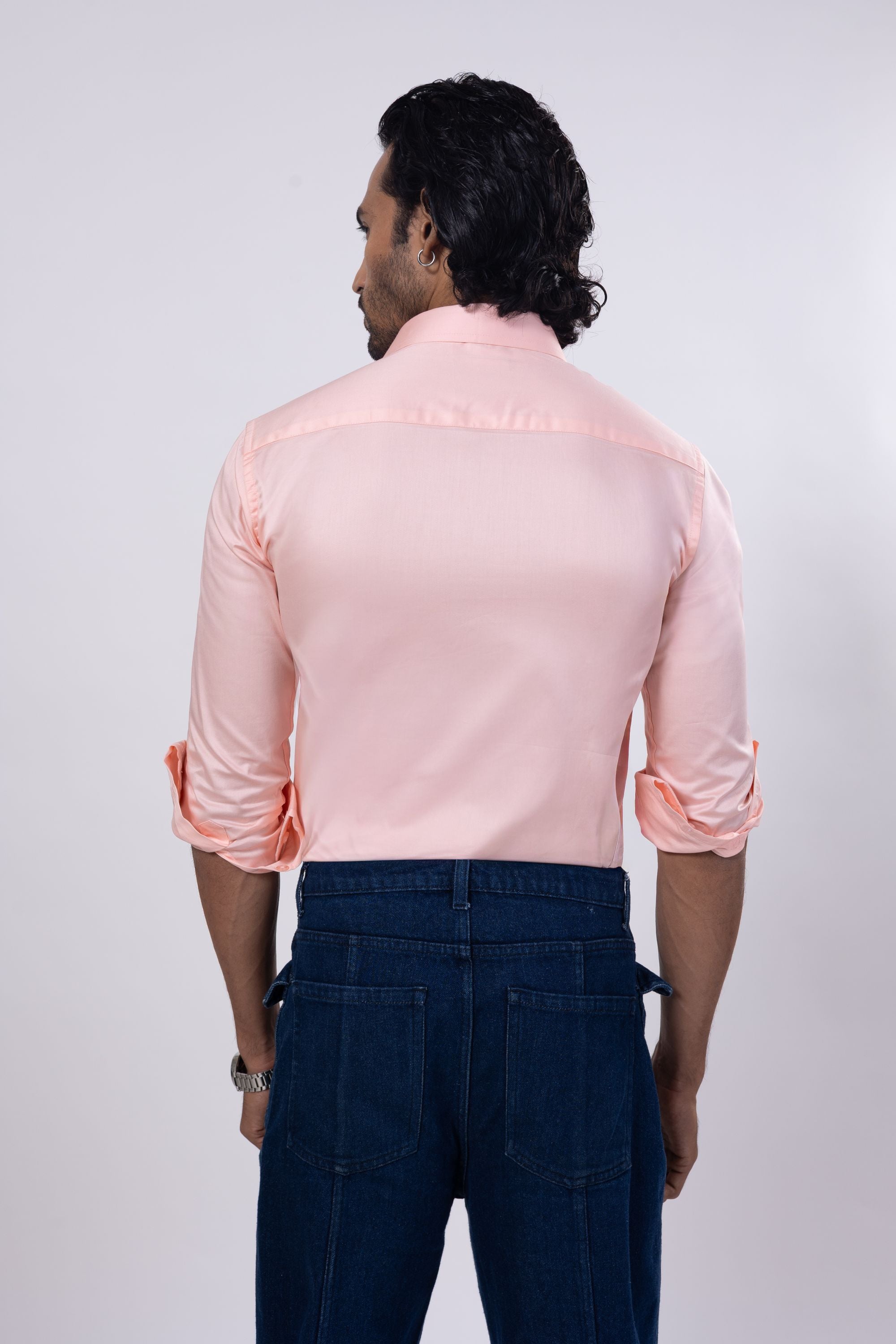 Full Sleeve Slim Fit Pink Shirt