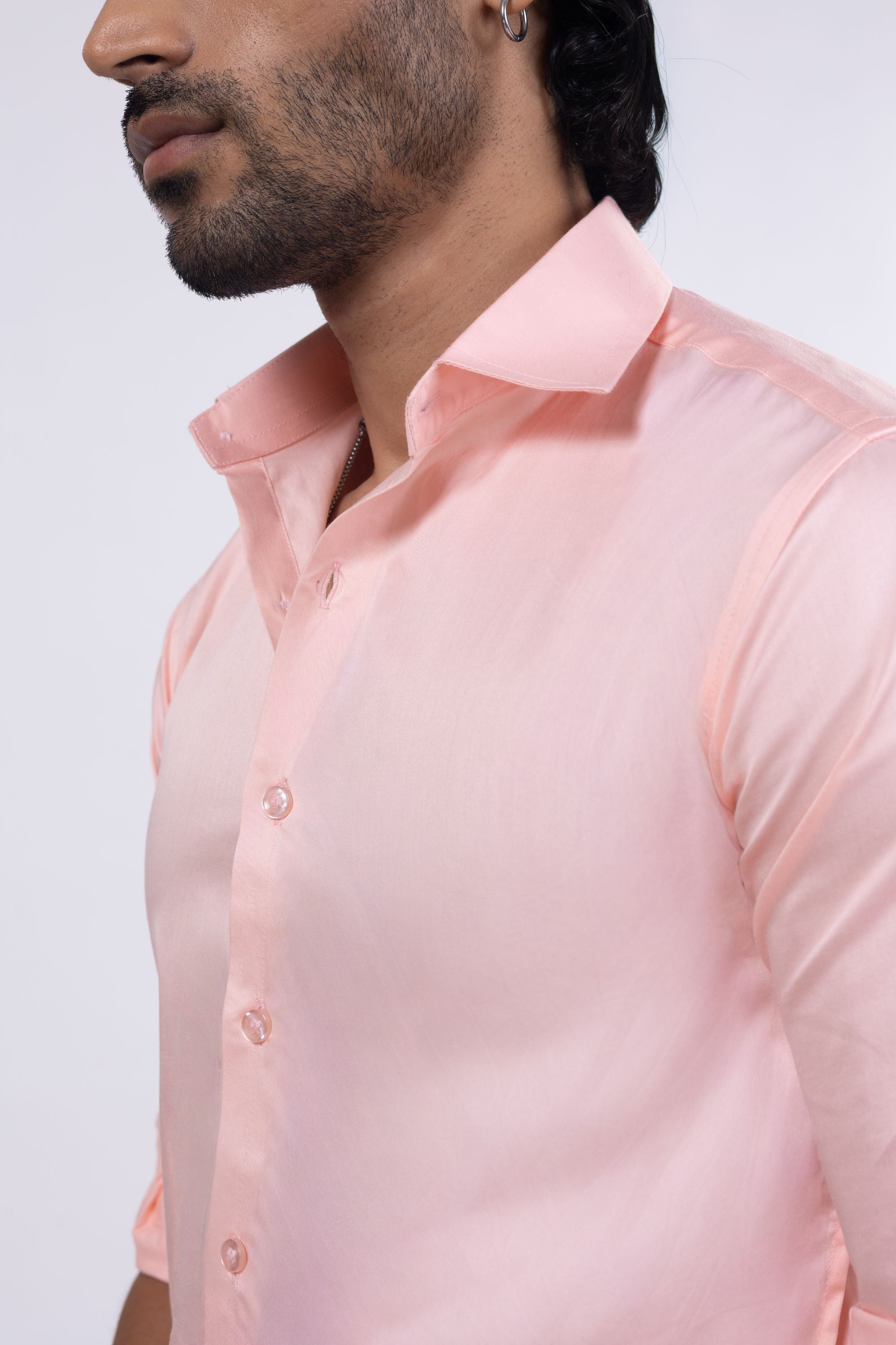 Full Sleeve Slim Fit Pink Shirt