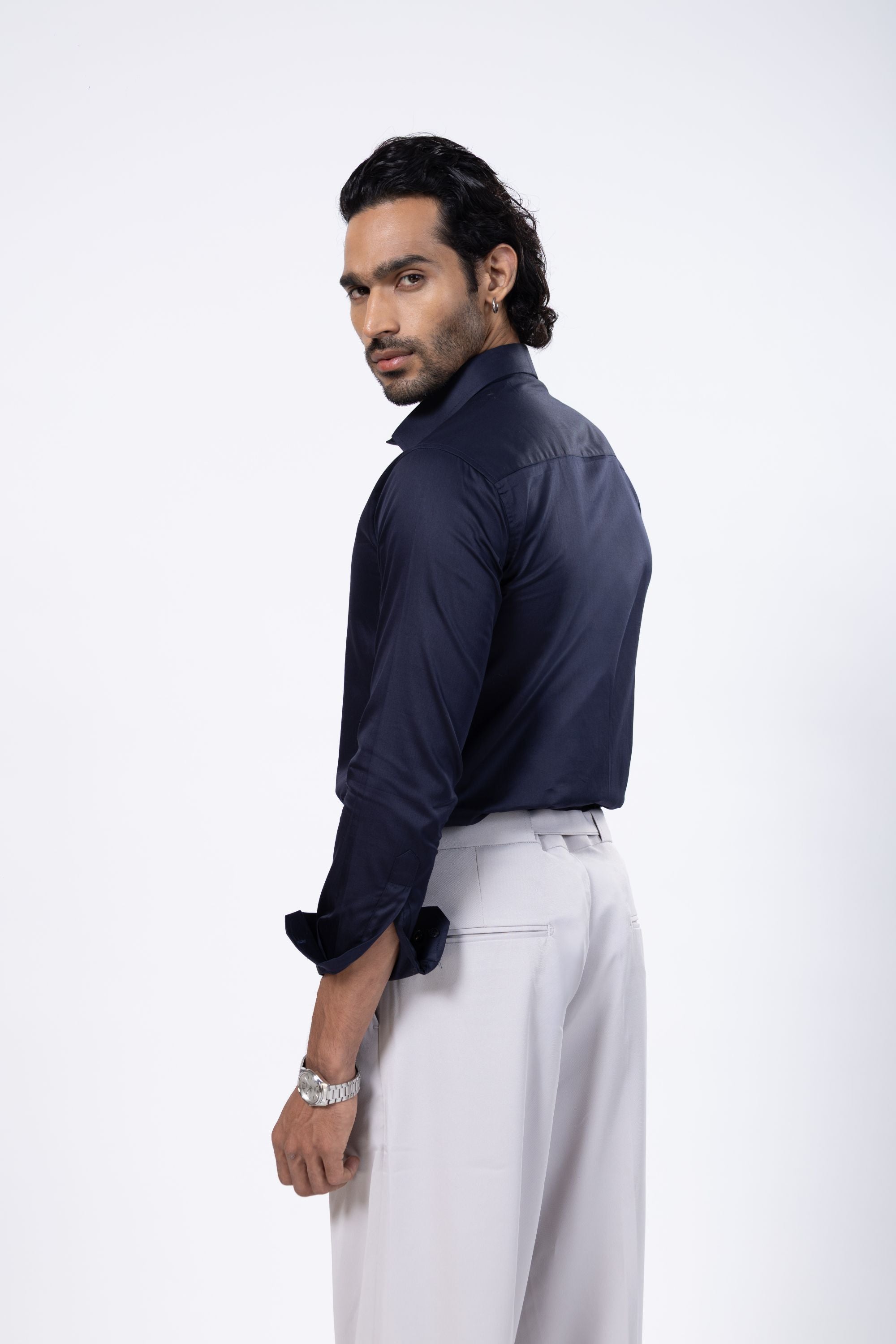 Full Sleeve Slim Fit Blue Shirt