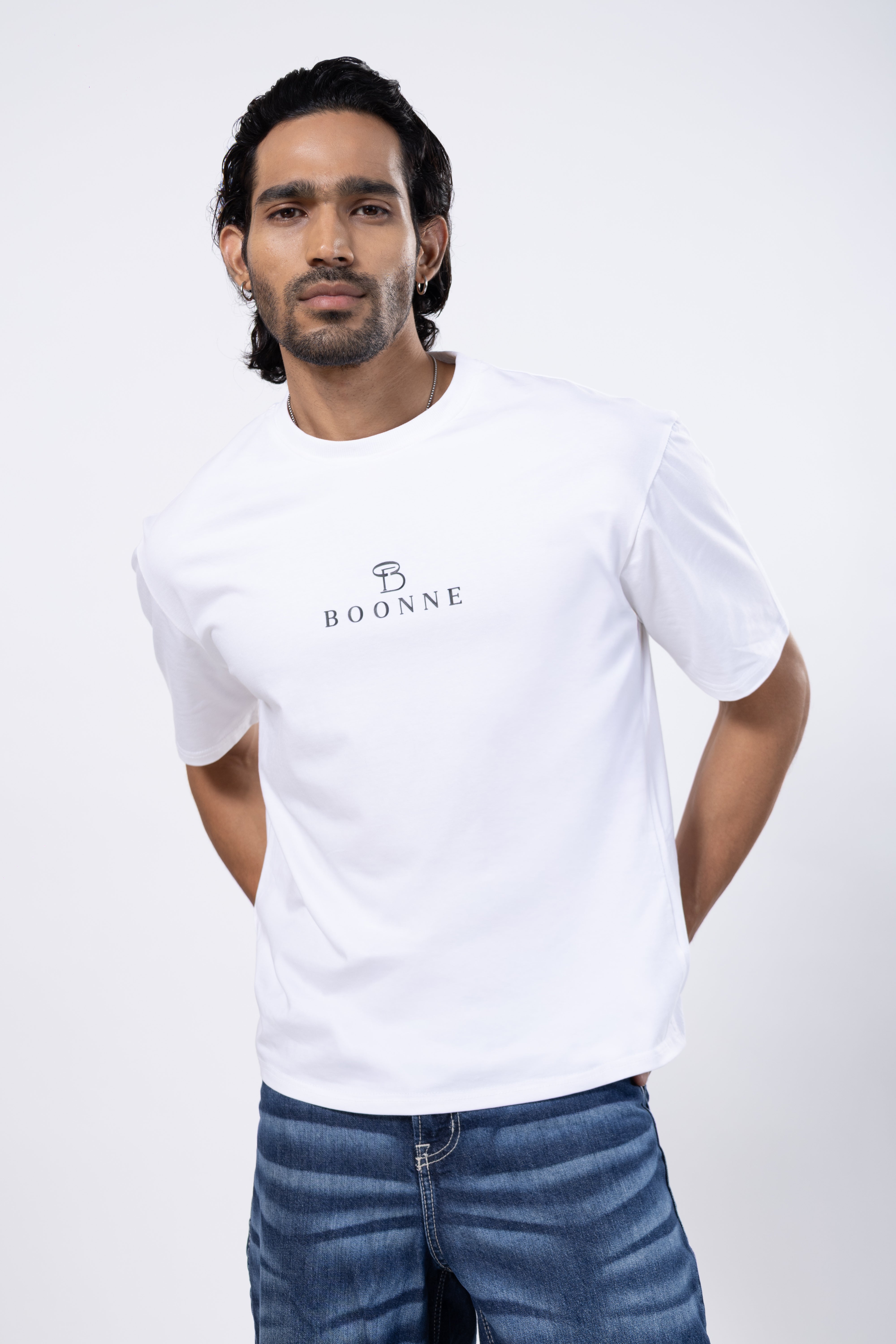 Premium cotton oversized men’s T-shirt-White