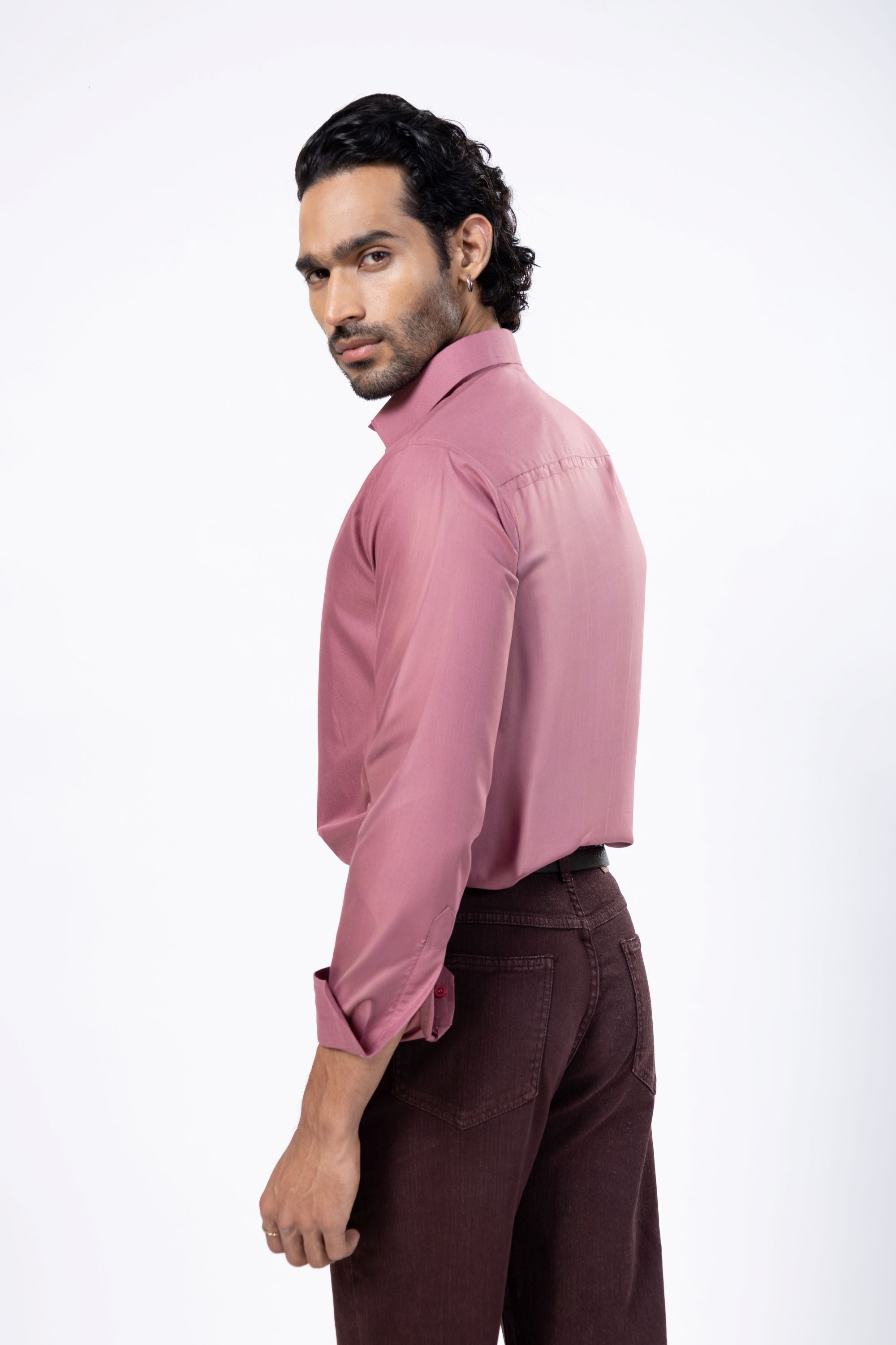 Full Sleeve Slim Fit Muse Pink Shirt