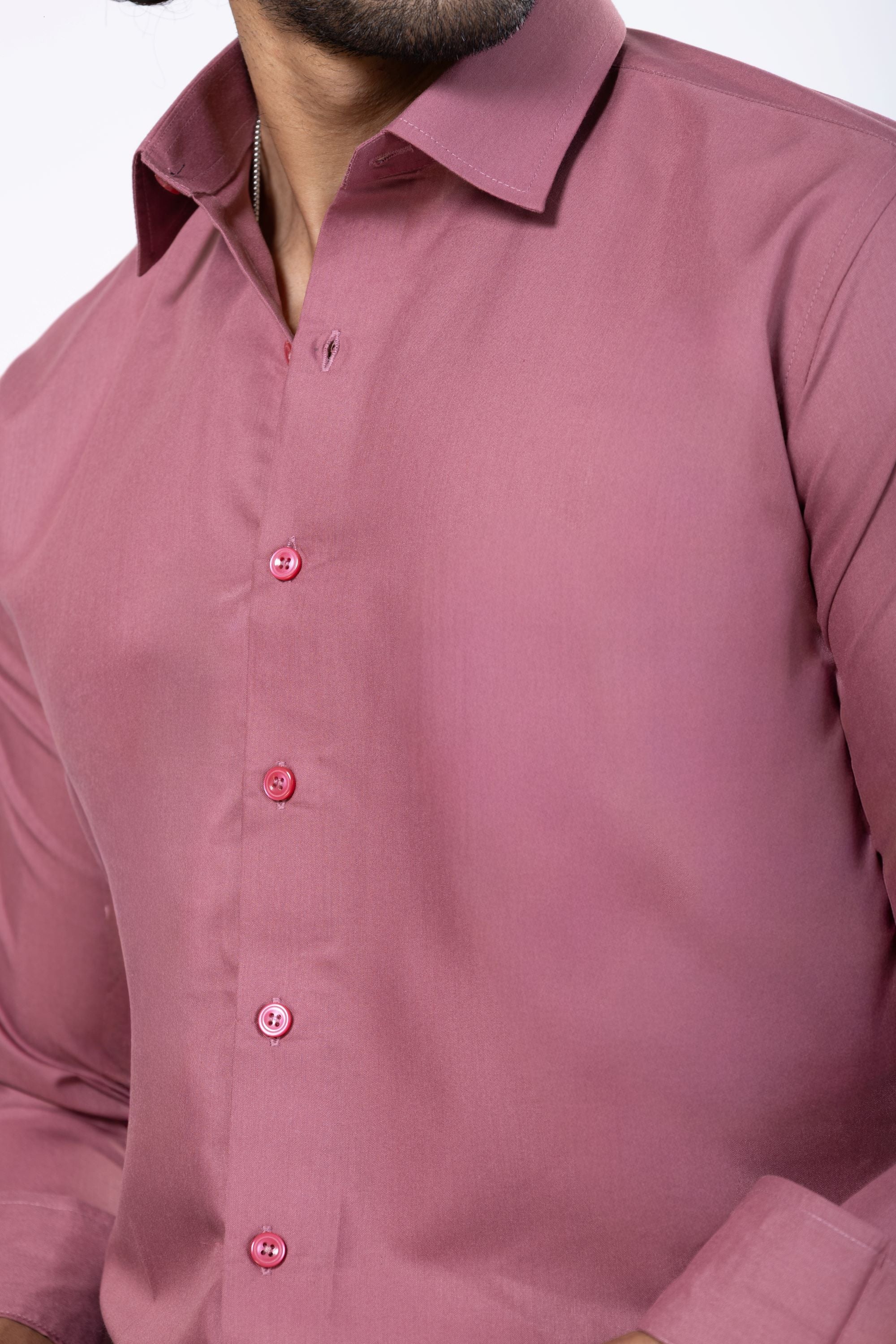 Full Sleeve Slim Fit Muse Pink Shirt