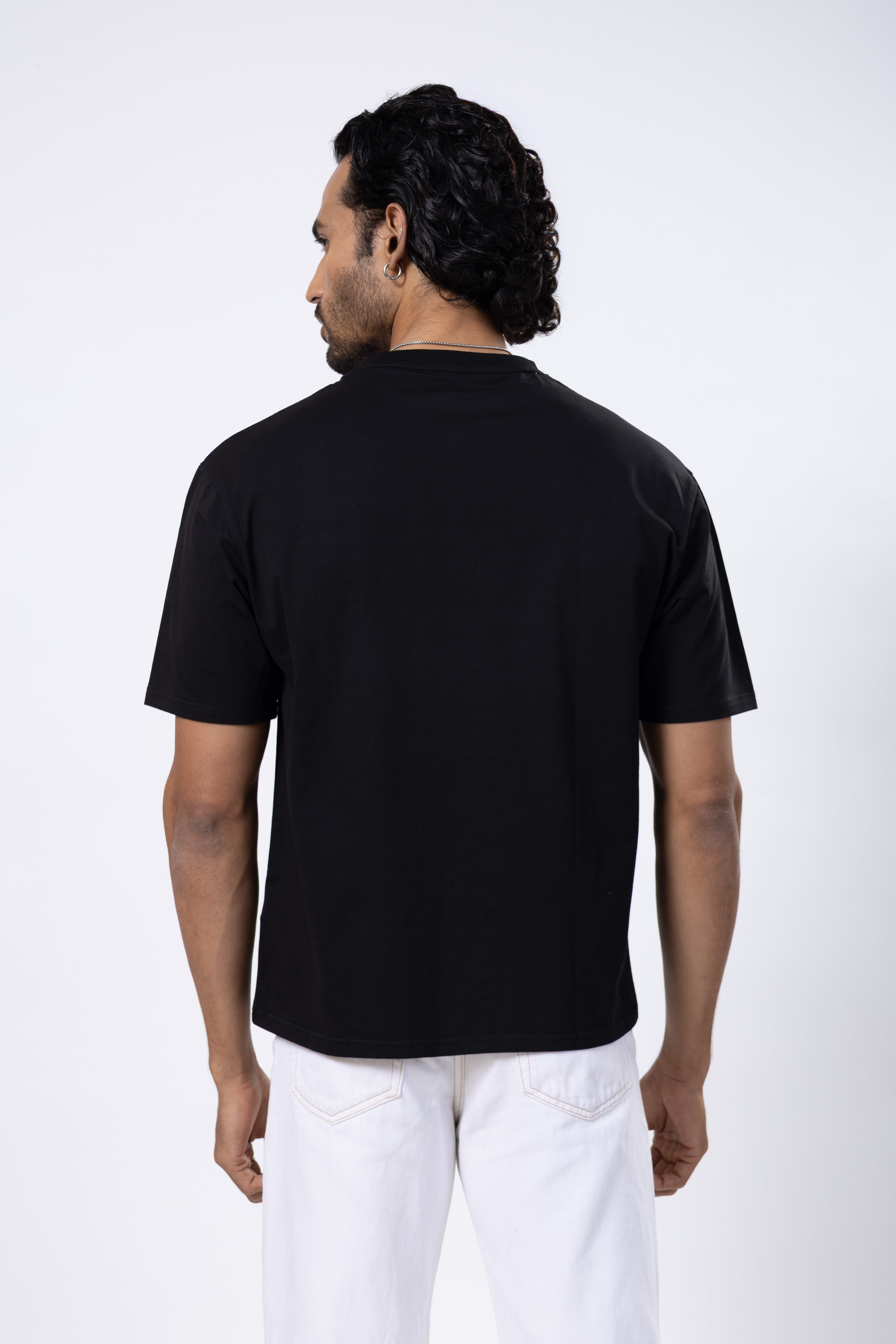 Premium cotton oversized men’s T-shirt-Black