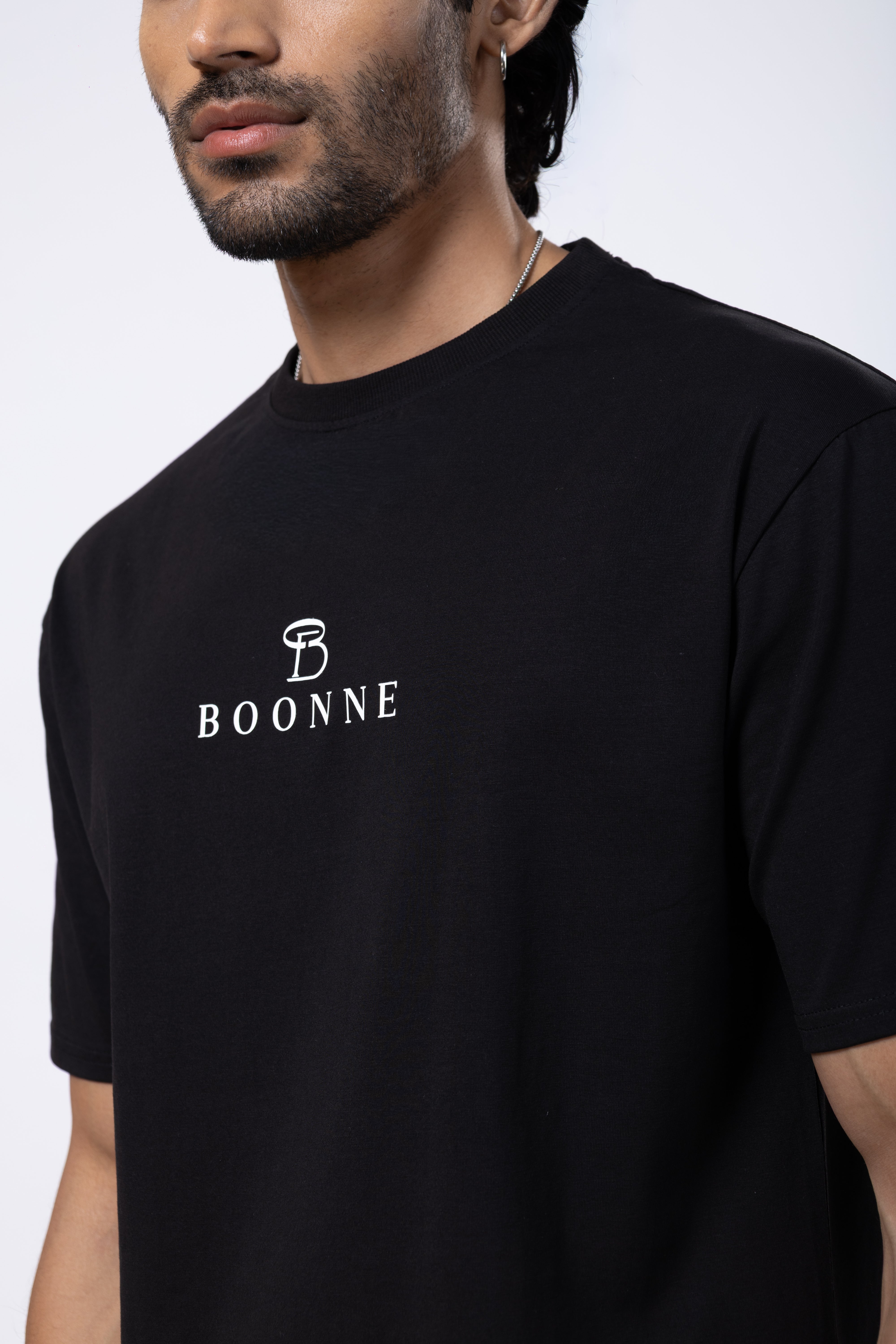 Premium cotton oversized men’s T-shirt-Black