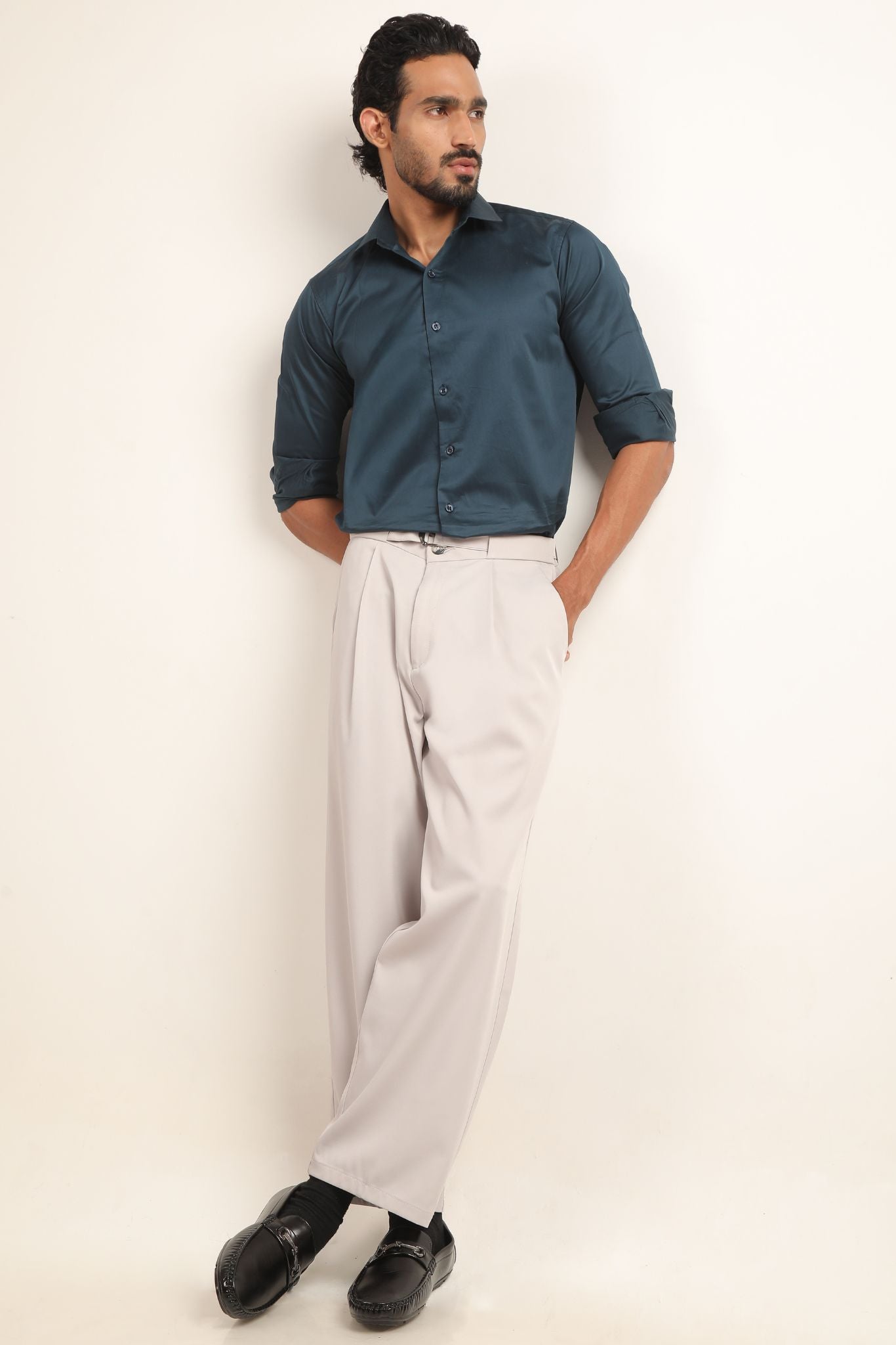 Full sleeve slim fit Shirt Teal