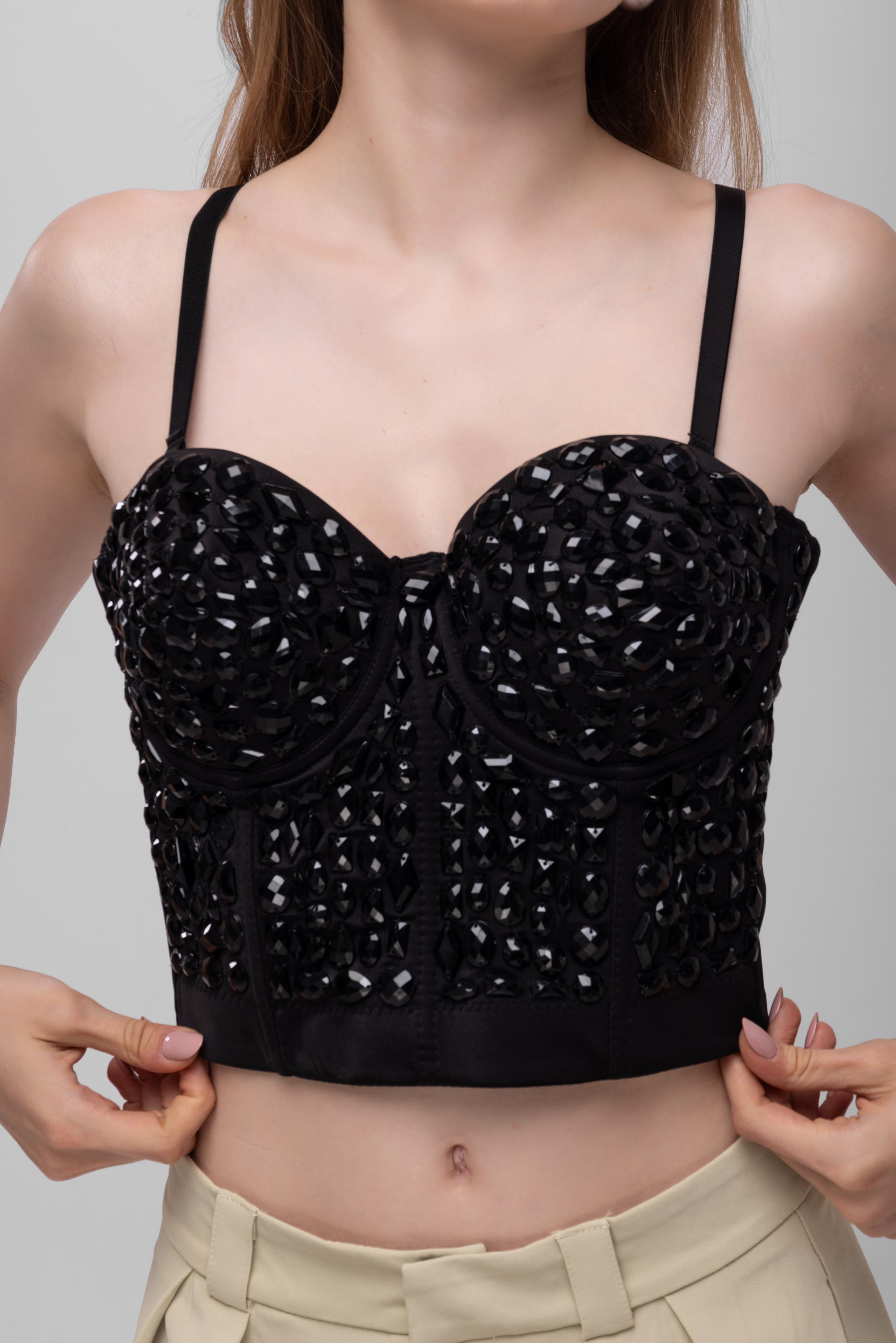Fancy corset top Black