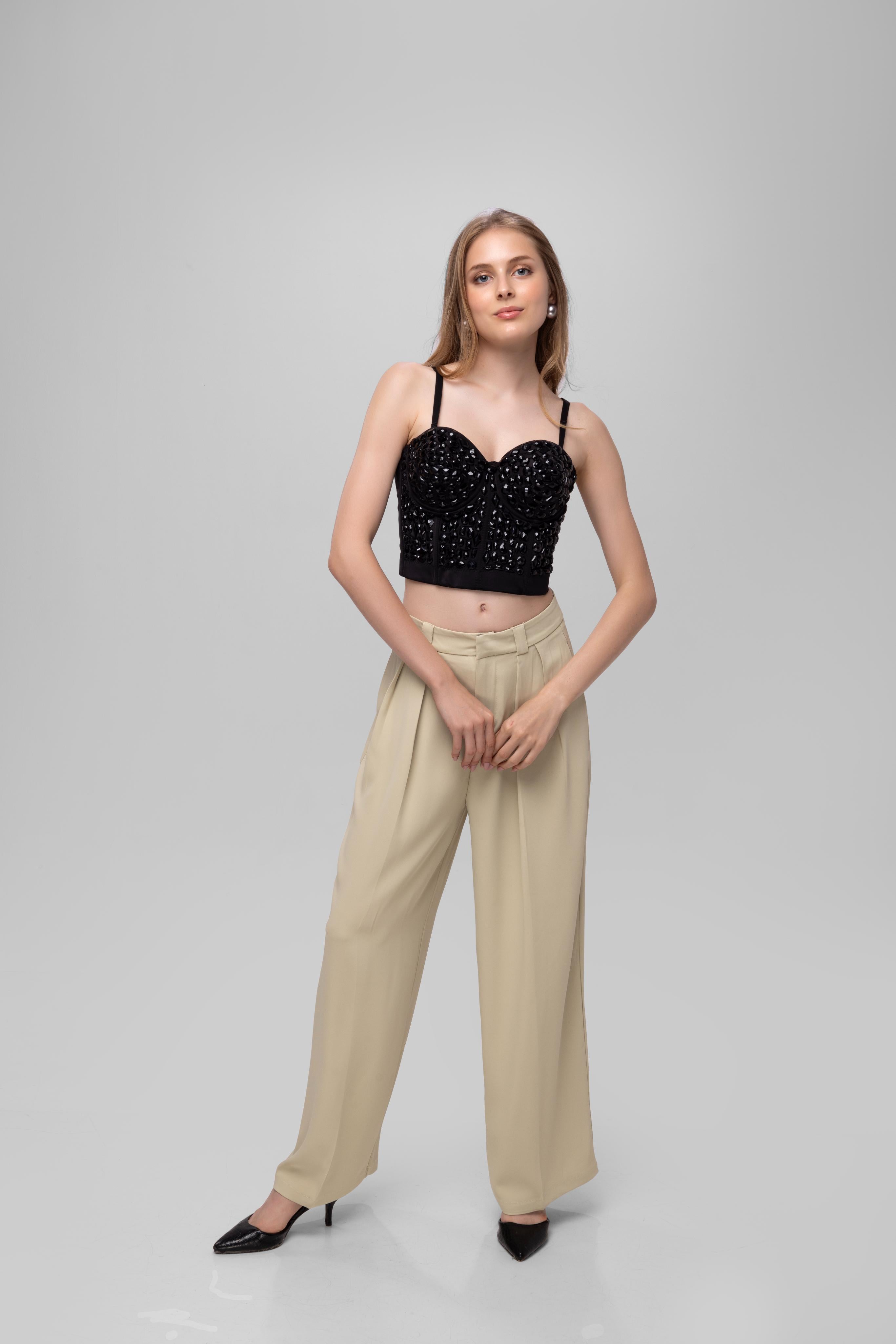 Fancy corset top Black