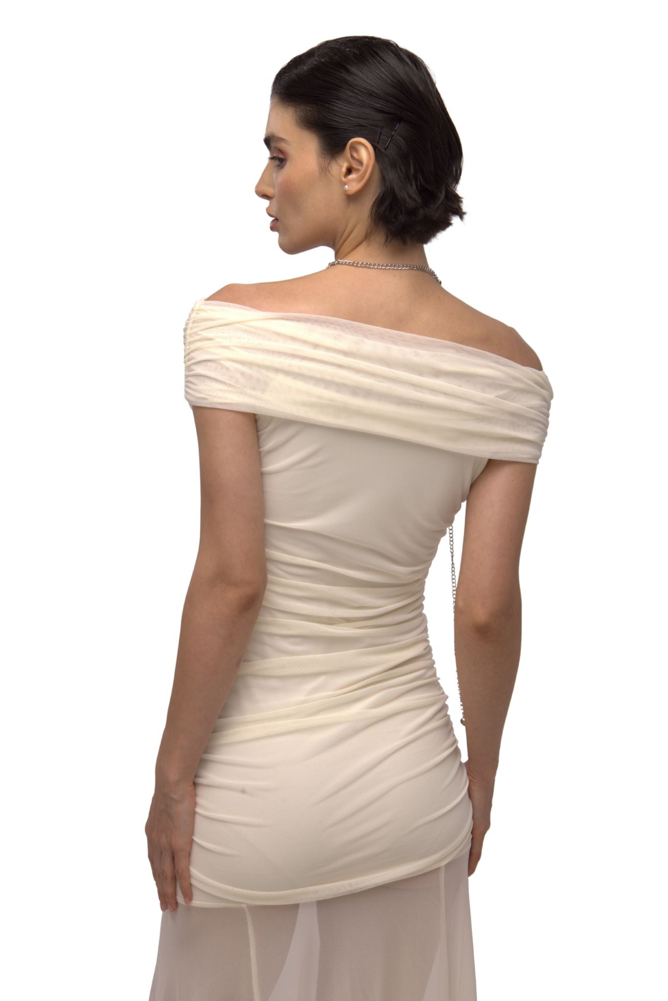 Halter neck Dress-Off White